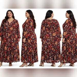 Nurture By Westbound Woman Multicolor Floral Long Sleeve Dress